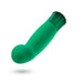 Emerald green curved vibrator with bulbous tip and smooth satin finish by Blush Novelties.