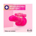 Pink vibrating C-ring with textured surface displayed on a silicone model, labeled phthalate free and body safe.