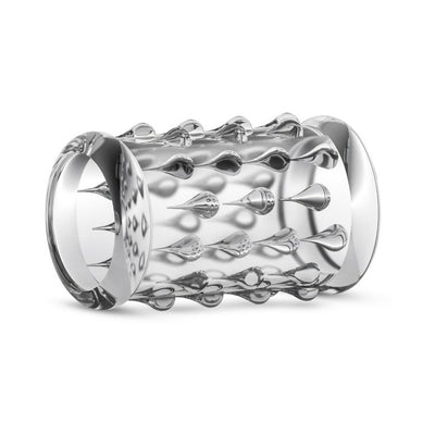 Clear textured stretchy cock sleeve with raised tickler nodules for enhanced sensation and fit.