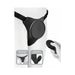 Black Body Dock G-Spot Pro strap-on harness with adjustable straps and vibrating G-spot plug, shown with remote control.