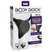 Packaging of Body Dock G-Spot Pro universal strap-on harness system with vibrating silicone suction dock and adjustable straps.