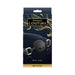 Bondage Couture ball gag with black silicone ball and navy blue adjustable strap in elegant packaging with gold accents.