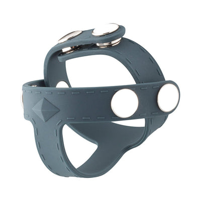 Gray silicone Boners T-Shape Ball Splitter with adjustable snap buttons for a comfortable fit.
