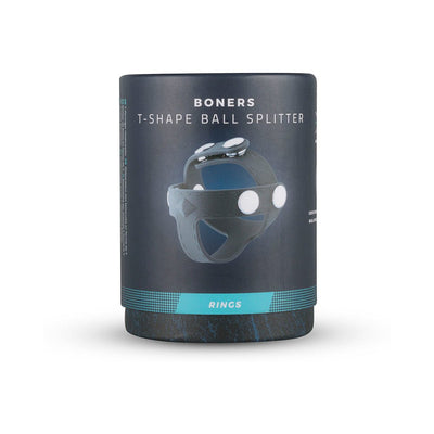 Packaging of Boners T-Shape Ball Splitter featuring a black and blue design with product image and branding text.