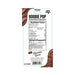 Back packaging of Boobie Pop chocolate-flavored hard candy with nutrition facts and ingredients on a white background.