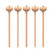 Set of six flesh-colored novelty drinking straws with playful booby-shaped tops.