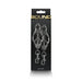 Bound C3 adjustable gunmetal nipple clamps with silicone tips in black packaging by nsnovelties.