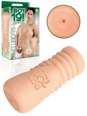 Hayden Brier inspired Boy 19! teen twink stroker with textured body-safe TPR material and ergonomic design.