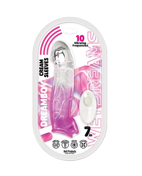 Wet Dreams Cream Sleeves 7" Extension w/Bullet - Magenta