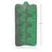 Green silicone mold tray with 11 cannabis leaf cavities, measuring 8.75 by 4 inches, for ice, candy, or chocolate making.