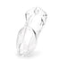 Clear medical-grade polycarbonate male chastity device cage with vented design and locking holes.