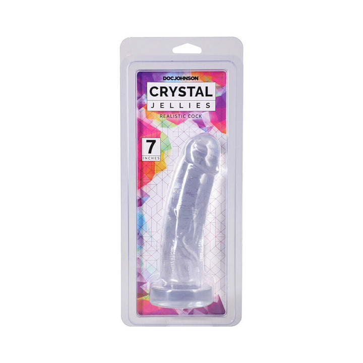 Crystal Jellies Realistic Cock 7 in. Clear