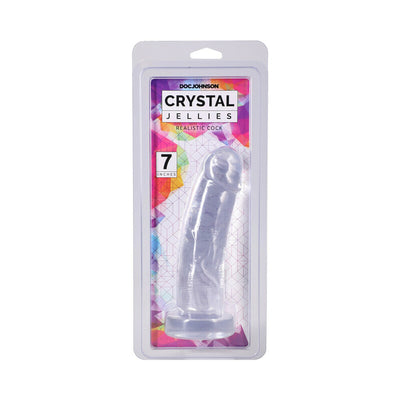 Crystal Jellies Realistic Cock 7 in. Clear