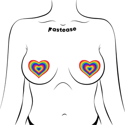 Pastease Love Velvet Rainbow Pumping Heart Nipple Pasties