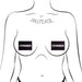 Illustration of a torso wearing black rectangular pasties labeled "CENSORED" covering the nipples.