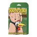 Packaging of Choke the Chicken Bikini featuring cartoon muscular man wearing black bikini with a playful chicken head design.