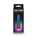 Chroma Petite Bullet rechargeable vibe in sleek multi-color gradient packaging with black background.