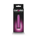 Chroma Petite Bullet in metallic pink with sleek, compact design in black retail packaging.