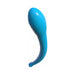 Blue flexible double-ended dildo with curved design and rounded tips for comfortable dual stimulation.