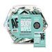 Clear fishbowl container filled with individually wrapped Clean AF personal cleansing body wipes in teal packaging.
