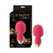 Clit-Tastic Intense Dual Massager in pink with gold accent shown next to its black and gold packaging box.