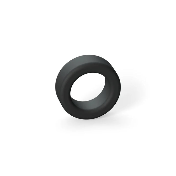 Black soft silicone cockring with a smooth, flexible design for comfort and enhanced performance.