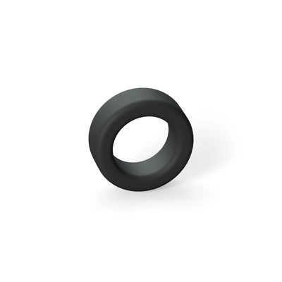 Black soft silicone cockring with a smooth, flexible design for comfort and enhanced performance.