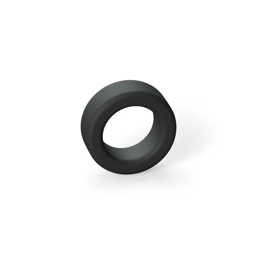 Black soft silicone cockring with a smooth, flexible design for comfort and enhanced performance.