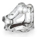 Clear flexible Oxballs Cocksling Air Flextpr cock and ball sling with three connected rings for secure fit and comfort.