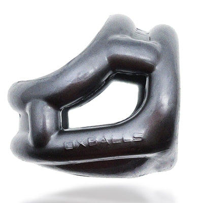 Black flexible Oxballs Cocksling Air Flextpr with three-ring design for comfortable grip and support.