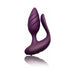 Purple dual-motor couples toy with contoured velvet silicone and flexible shaft for shared stimulation.