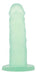 Translucent mint green silicone adult toy with suction base, 5.5 inches long, designed for versatile use and easy cleaning.