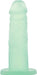 Mint green silicone adult toy with suction base, 5.5 inches long, textured for realistic feel.