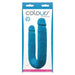 Blue double penetration silicone toy with realistic texture in retail packaging by Ns Novelties.