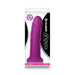 Purple dual density silicone dildo with suction base in retail packaging by NS Novelties.