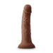 Brown silicone 7-inch vibrating dildo with realistic texture and suction base on white background.