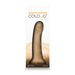 Packaging of Colours Pleasures 7-inch rechargeable silicone vibrating dildo in a natural skin tone.