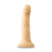 Beige 7-inch realistic vibrating dildo with textured surface and suction base.