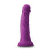 Purple 7-inch realistic textured silicone vibrating dildo with a suction base.