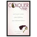 Book cover of Conquer Me featuring a keyhole and vintage key with tassel, subtitle about fulfilling submissive desires.