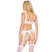 Coquette Pleasure Collection Bra: Garter Belt and Thong White S - SexToy.com