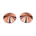 Pair of rose gold metallic cone-shaped nipple pasties with a shiny, reflective finish