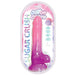 Pink and purple 6-inch silicone toy with suction base in clear Cotton Candy Sugar Crush packaging