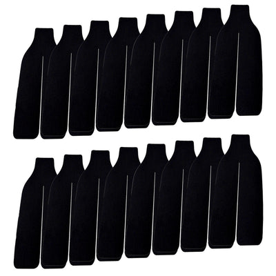 Set of black Exposed Booty Tape strips designed for intimate use, arranged in two neat rows on a white background.