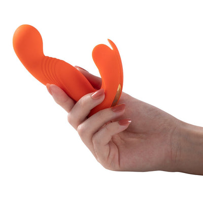 Crave 3 G - Spot Vibrator with Rotating Massage Head & Clit Tickler - Orange - SexToy.com