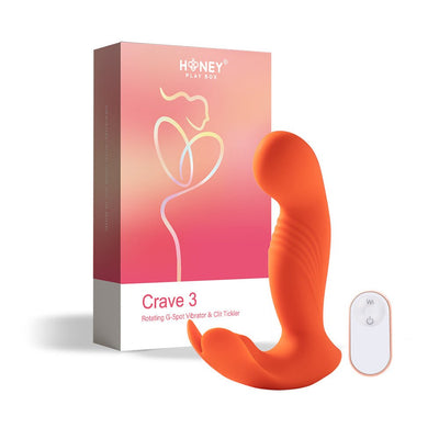 Crave 3 G - Spot Vibrator with Rotating Massage Head & Clit Tickler - Orange - SexToy.com