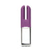 Purple and silver Crave Duet clitoral stimulator with dual prongs and sleek ergonomic design.