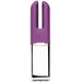Purple and silver Crave Duet clitoral stimulator with dual prongs and sleek metallic base.