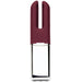 Crave Duet clitoral stimulator in burgundy silicone with sleek silver base and dual prong design.