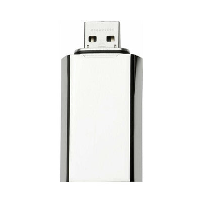 Close-up of the USB charging connector for the Crave Duet clitoral stimulator in sleek silver finish.